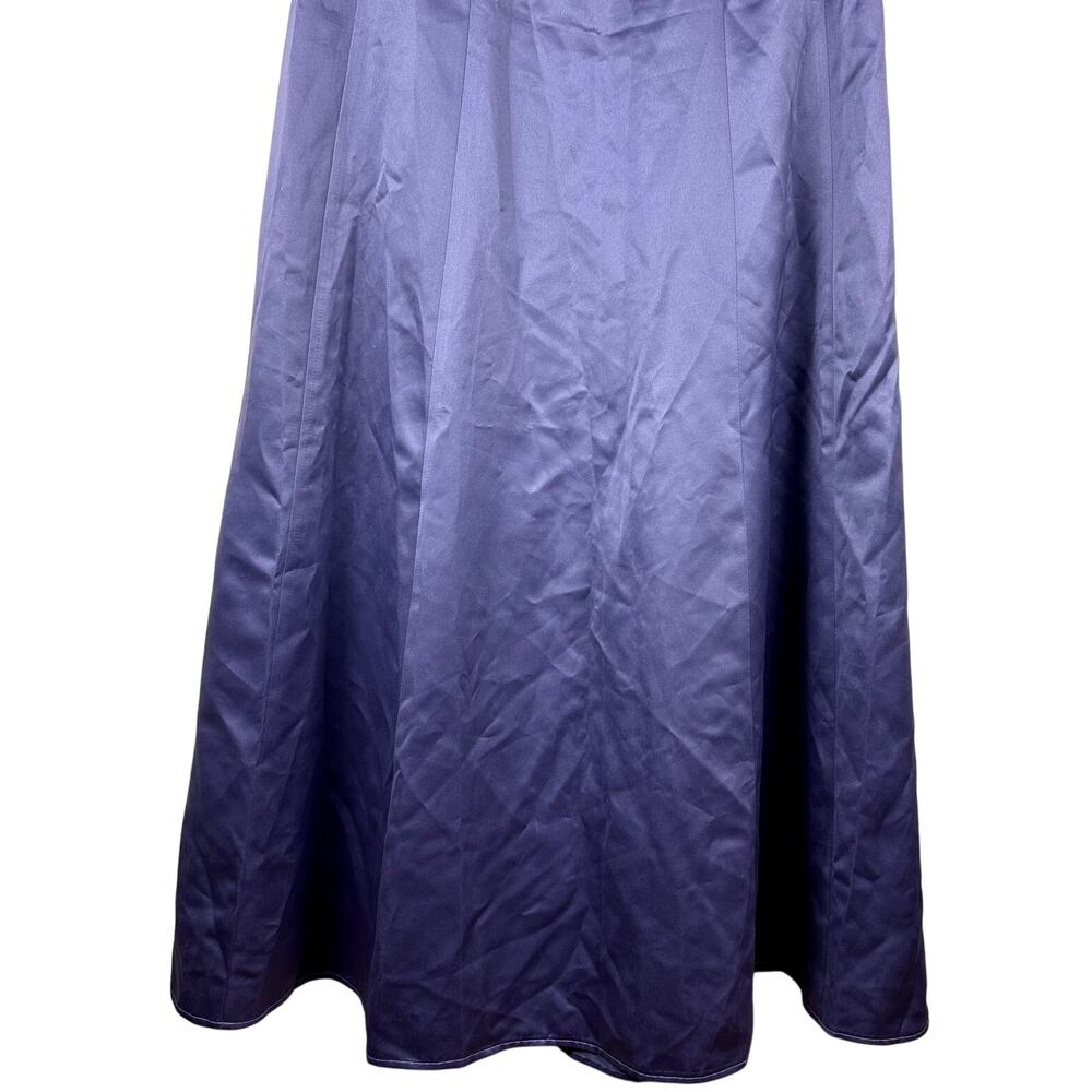 Davids Bridal Purple Bridesmaid Empire Waist Dress Satin Bow Formal Gown Size 12 - Picture 4 of 12